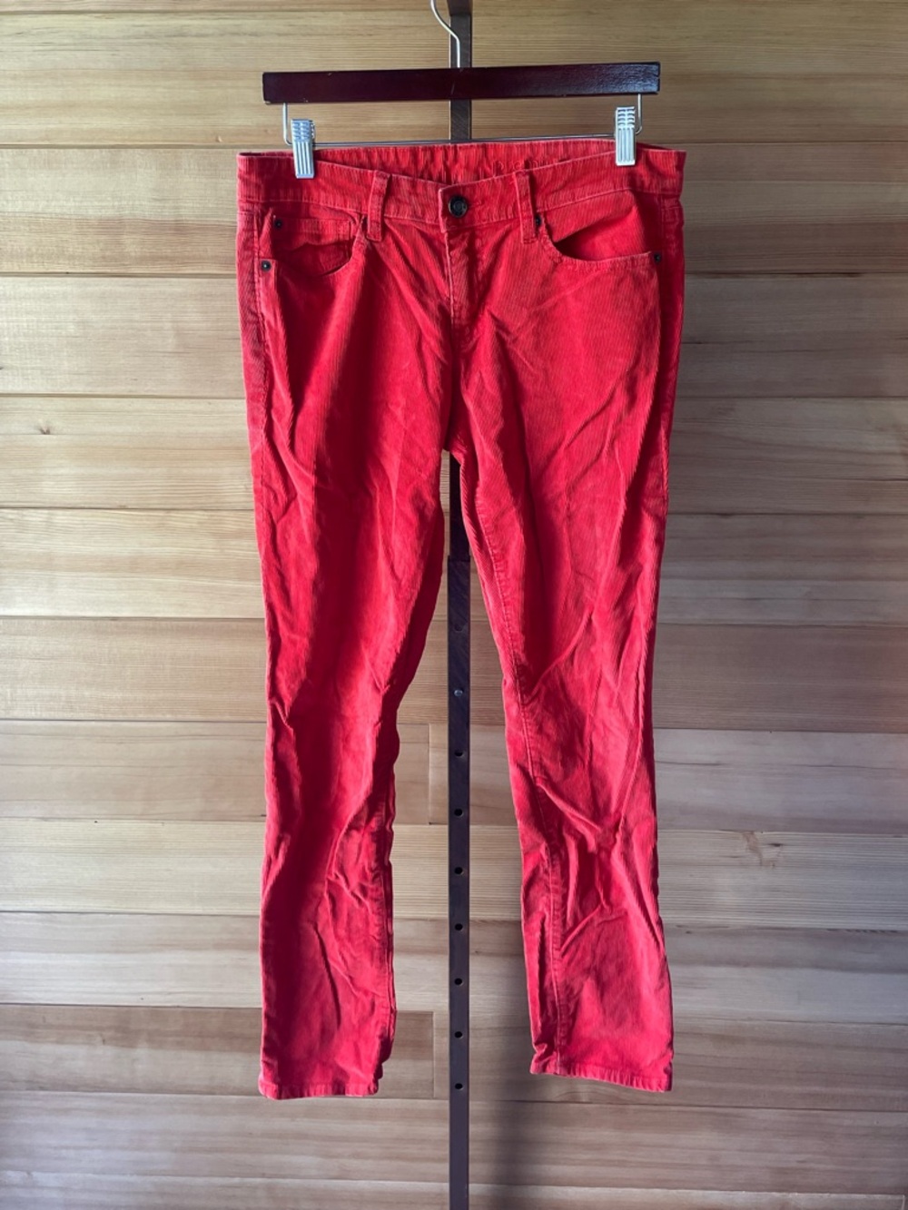GAP Red Corduroy Skinny Pants Cotton Blend Size 8